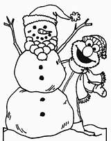 coloriage 1 rue sesame elmo et le bonhomme de neige